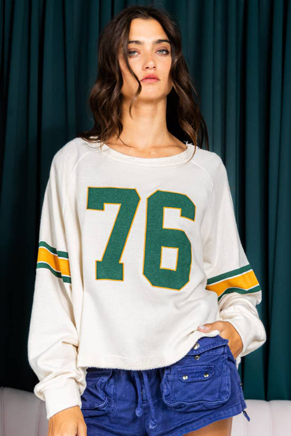 Vintage 76 Graphic Raglan Long Sleeve Sporty Tee