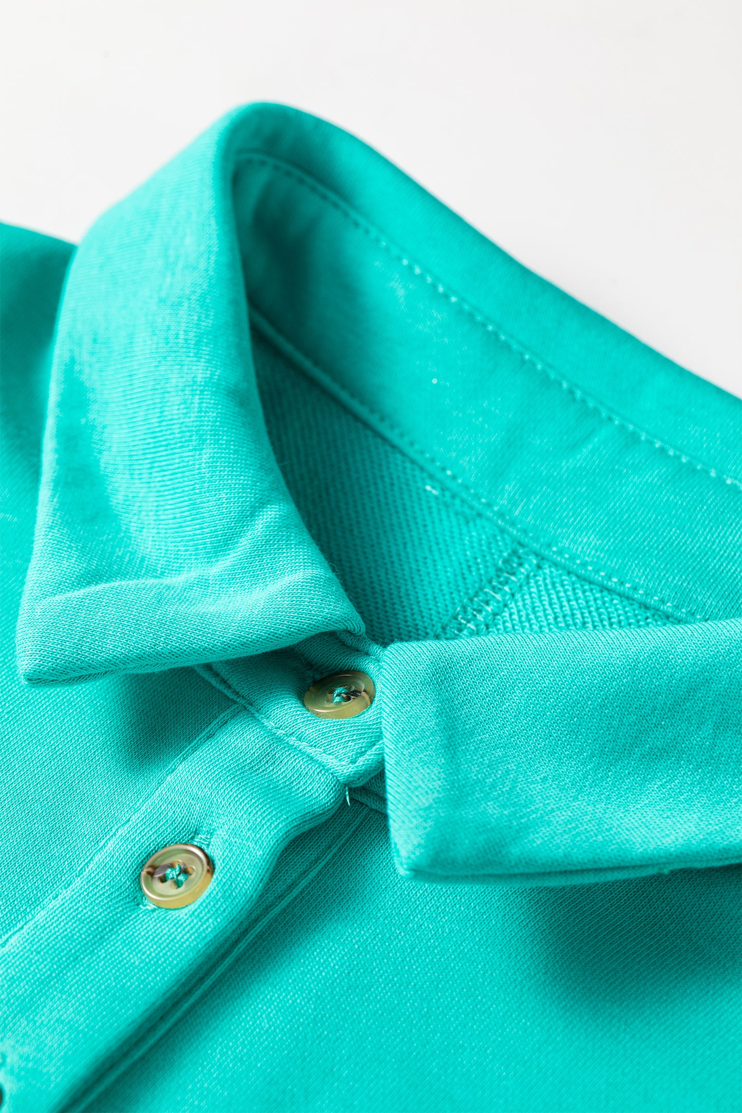 Sea Green Polo Collar T Shirt Dress Casual Shift Style