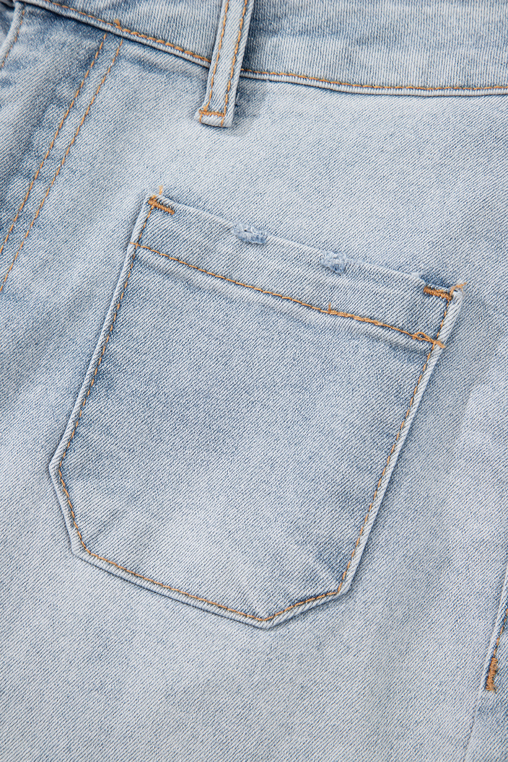 Light Wash High Waisted Denim Shorts with Pockets