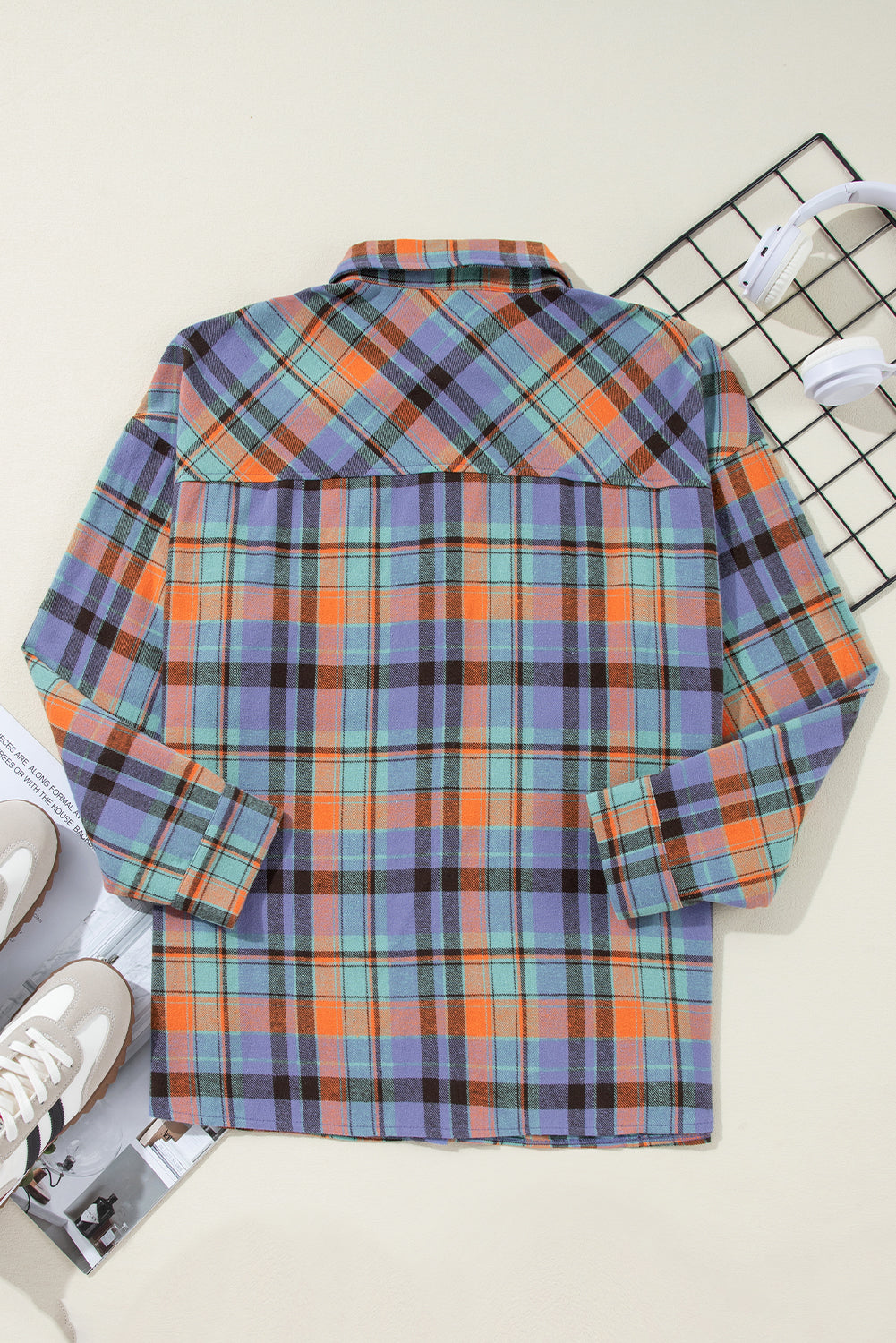 Vintage Plaid Button Down Shirt – Western Fall Layering Top