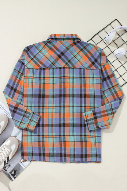 Vintage Plaid Button Down Shirt – Western Fall Layering Top