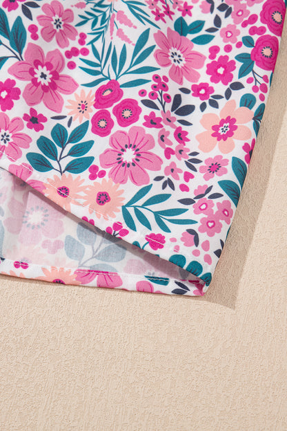 Easter Floral Collared Button Mini Dress