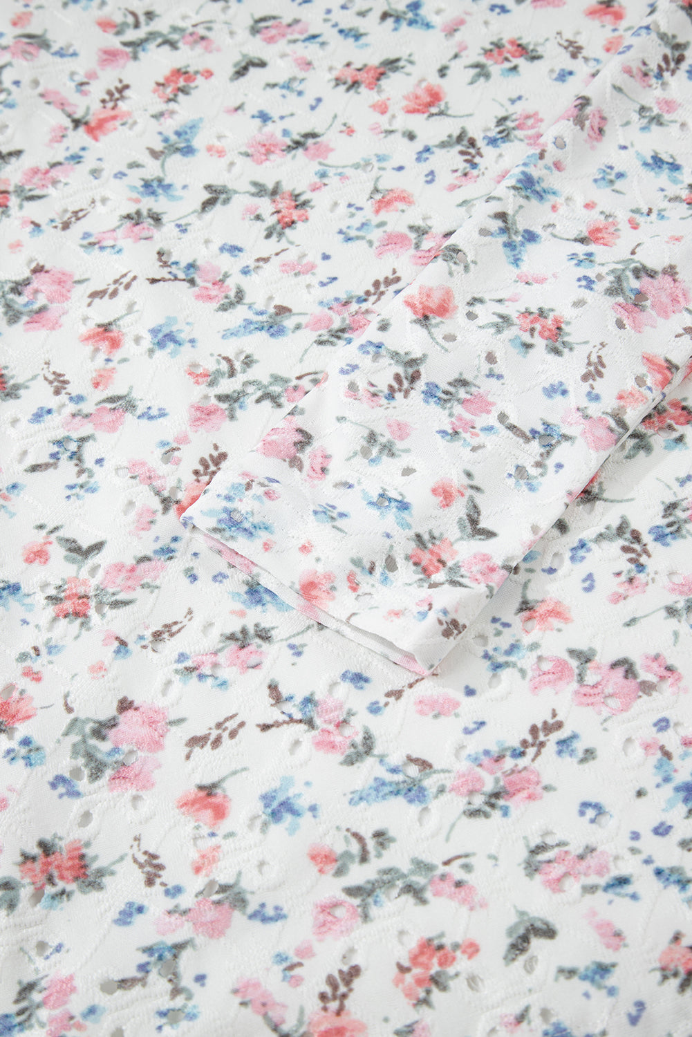 Floral Square Neck Fitted Top Long Sleeve Coquette Shirt