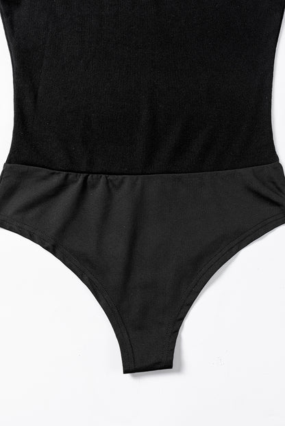 Black Sheer Mesh Sleeveless Bodysuit Boutique Style