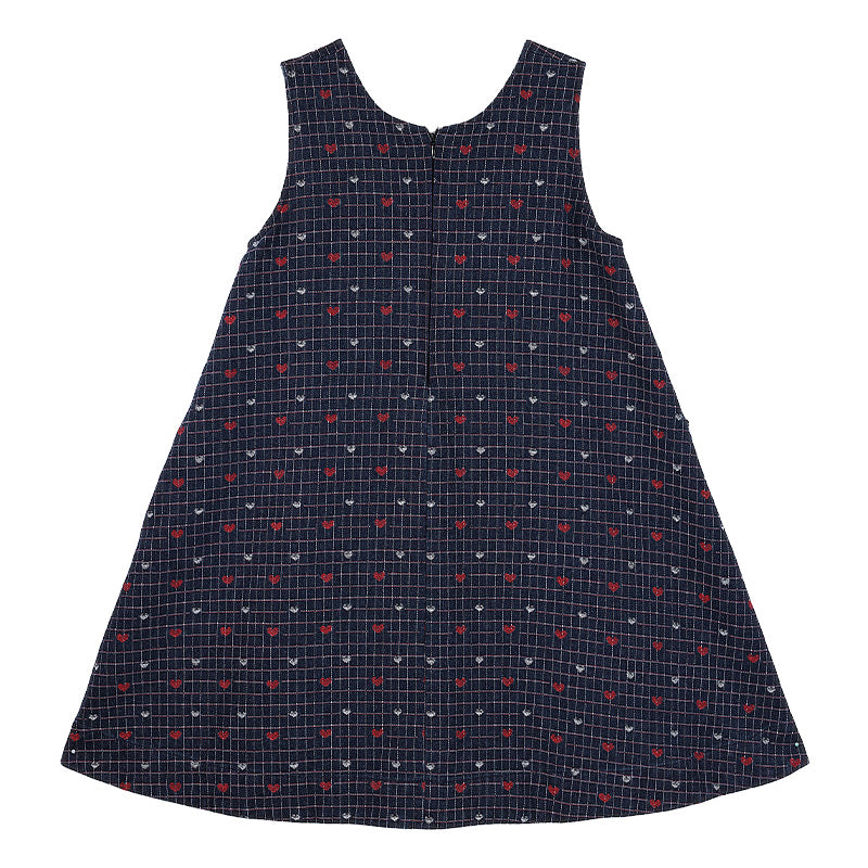 Plaid Children's Pinafore Dress with Ruffle Collar