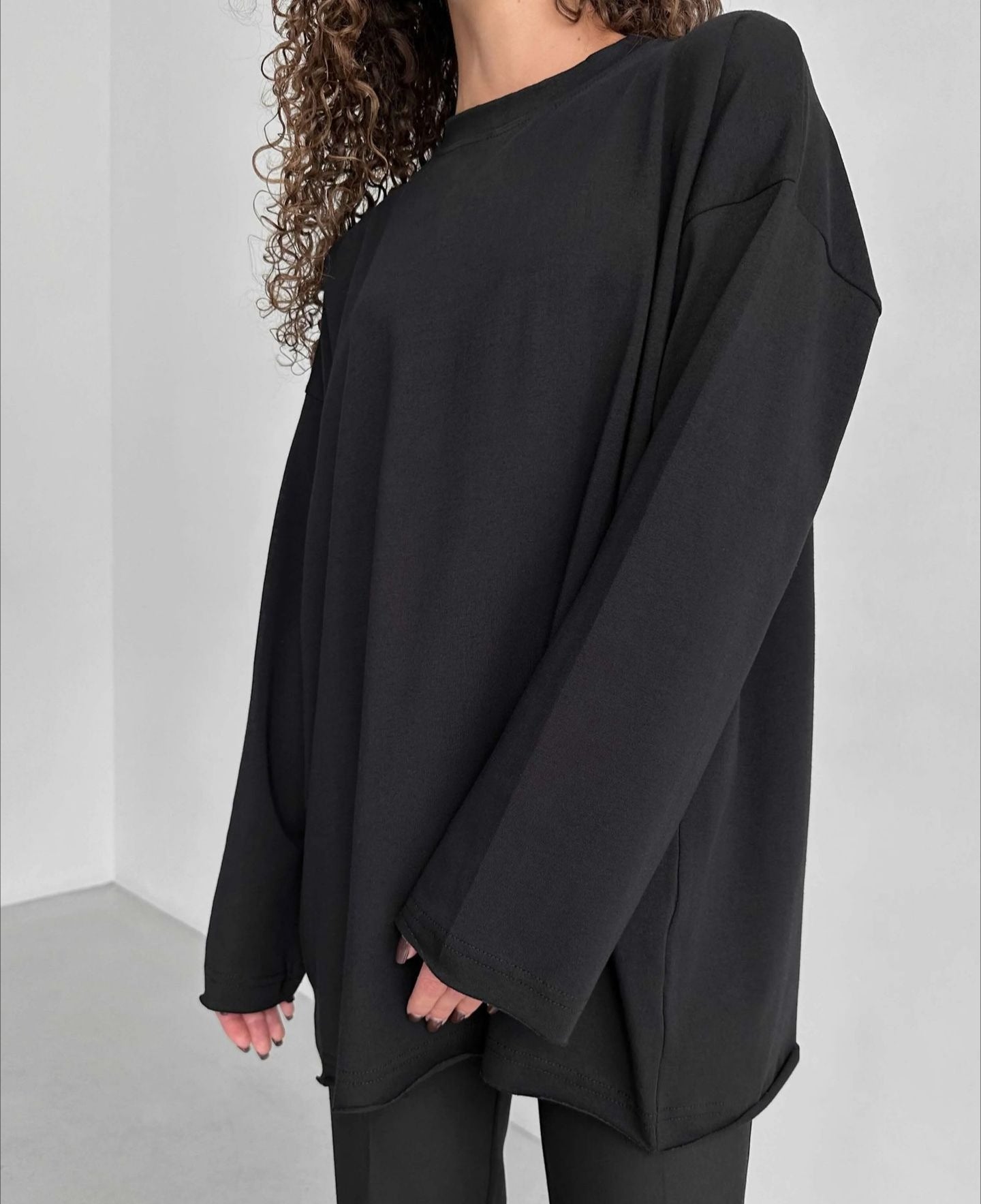 Loose Fit Cotton Long Sleeve Casual T Shirt for Women