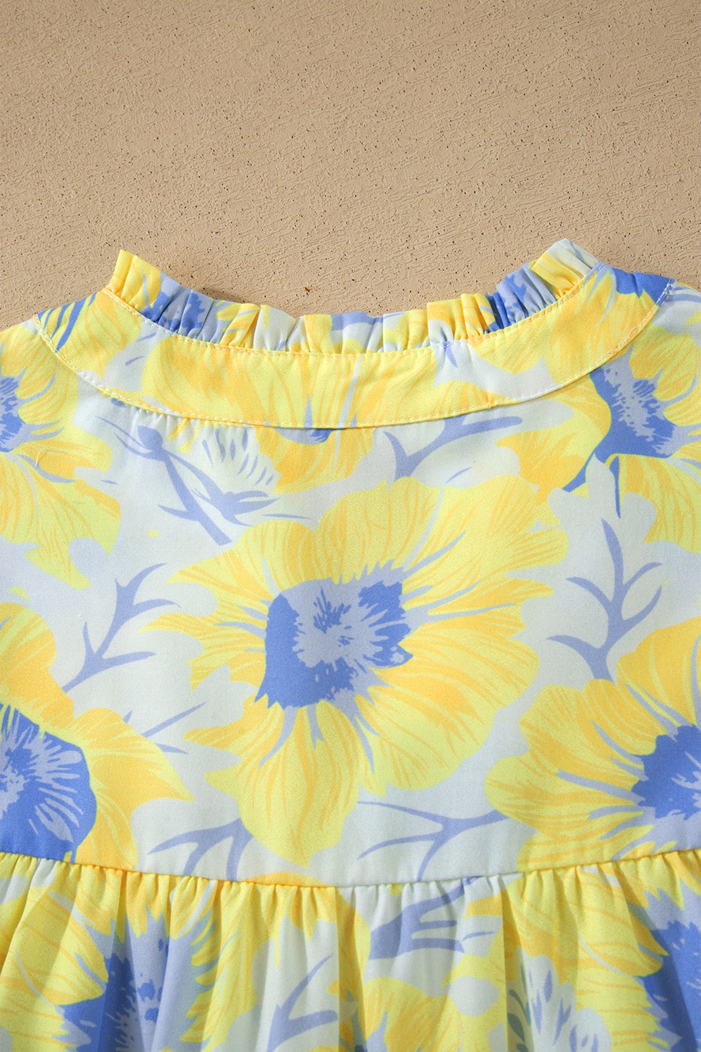 Floral Print Bubble Sleeve Loose Fit Summer Blouse