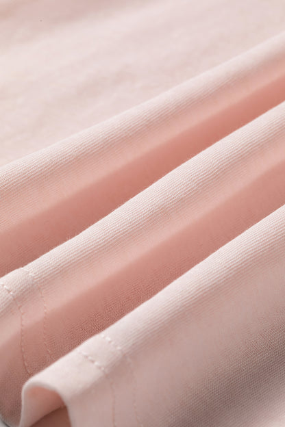 Gossamer Pink Ruffle Sleeve Loose Long Sleeve Blouse Top