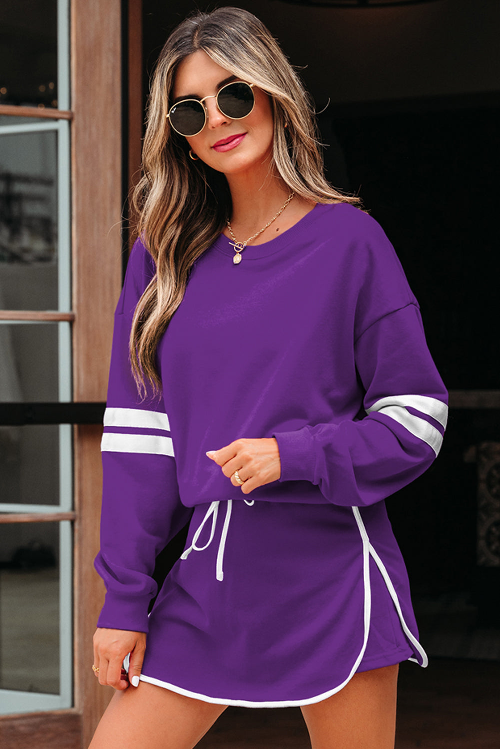 Orange Game Day Varsity Sweatshirt & Skort Set