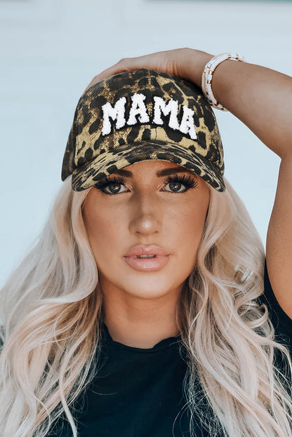 MAMA Leopard Embroidered Baseball Cap for Women