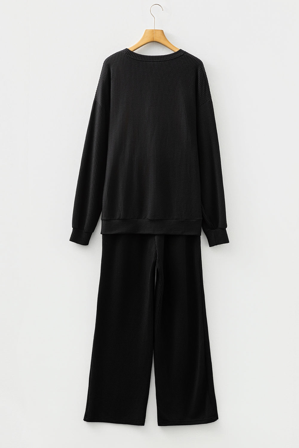 JOLLY Ribbed Knit Long Sleeve Top and Pants Set