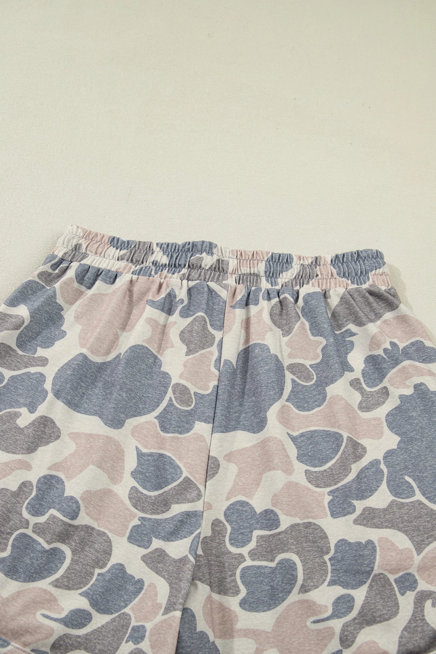 Camo Two Piece Lounge Set Oversized Tee Shorts Outfit