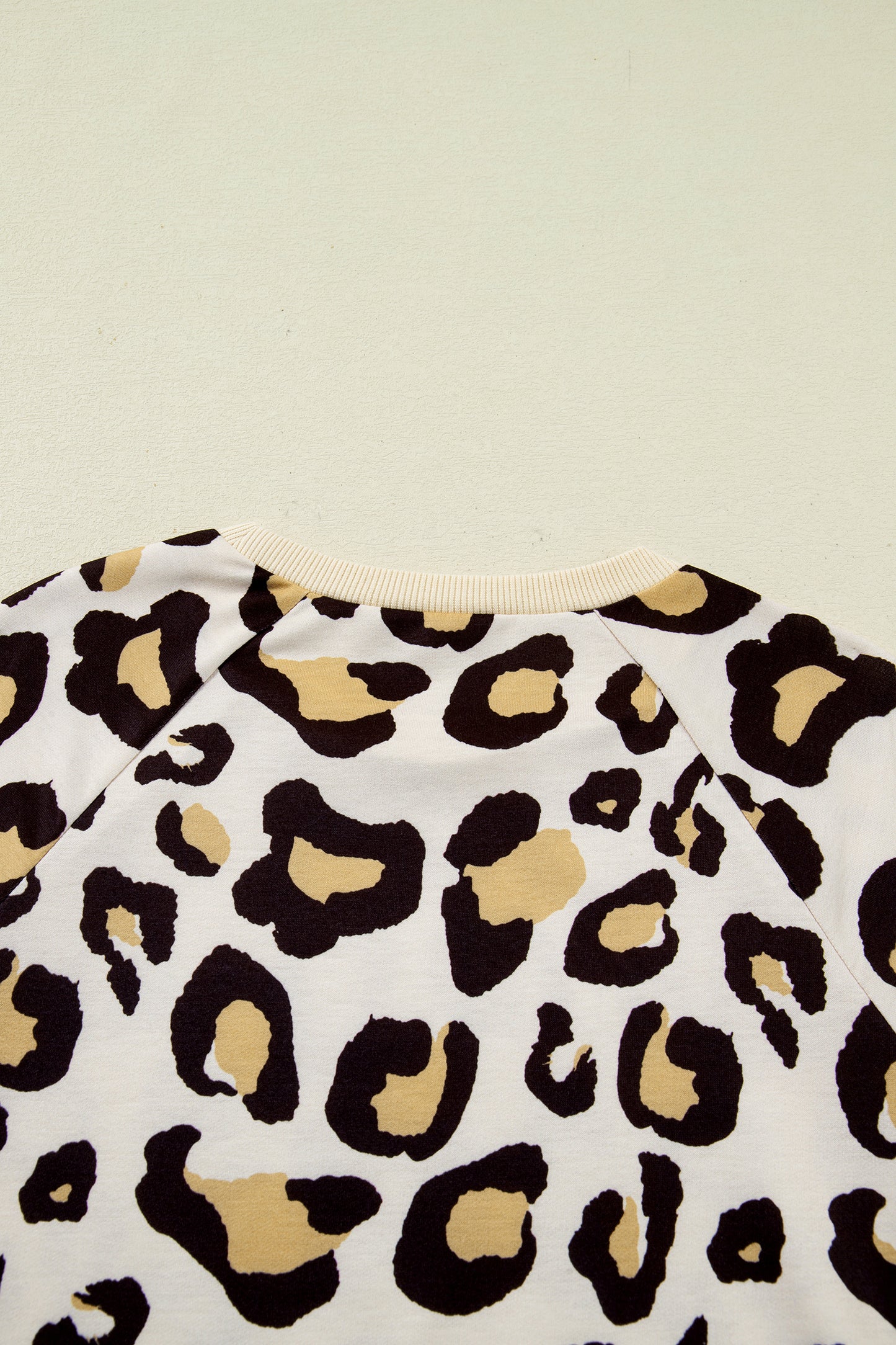 Khaki Leopard Long Sleeve T Shirt Shift Dress with Pockets