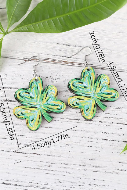 St. Patrick’s Day Painted Shamrock Dangle Earrings