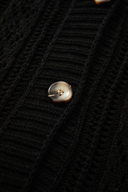 Canton Open Knit Drop Shoulder Sweater Cardigan