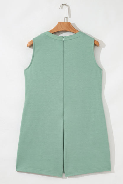 Black V Neck Tie Front Sleeveless Romper