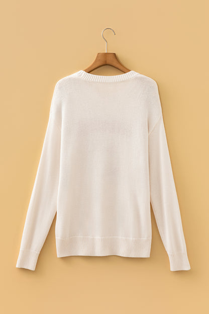 Game Day Football Graphic Crew Neck Knit Sweater