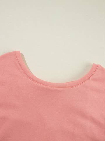 Bowknot Dewback Round Neck Sweatshirt