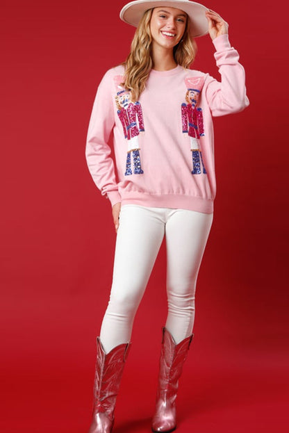 Nutcracker Graphic Christmas Holiday Crewneck Sweatshirt
