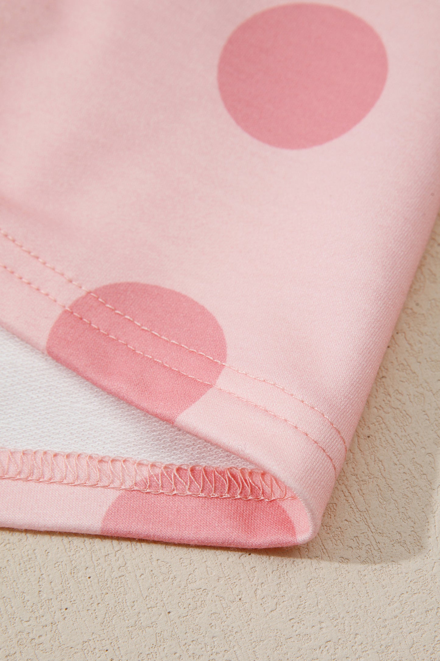 Pink Polka Dot Long Sleeve Tiered Mini Dress