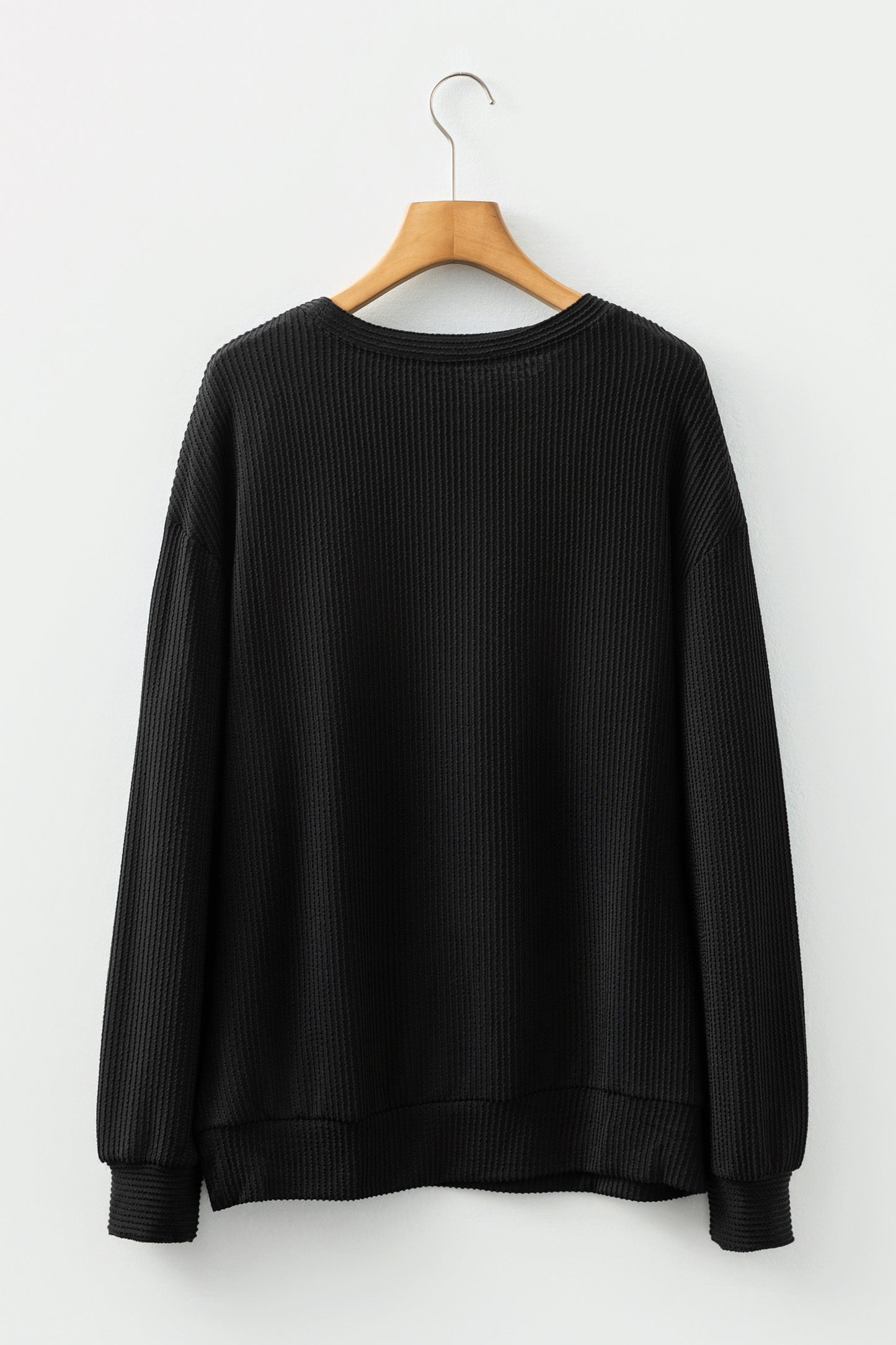 Corduroy MERRY Letter Christmas Pullover Sweatshirt