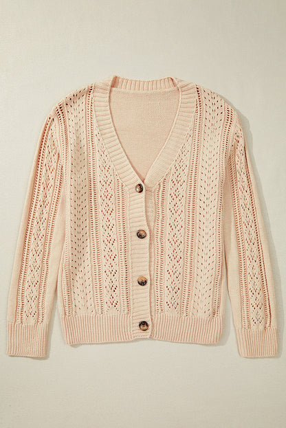 Canton Open Knit Drop Shoulder Sweater Cardigan