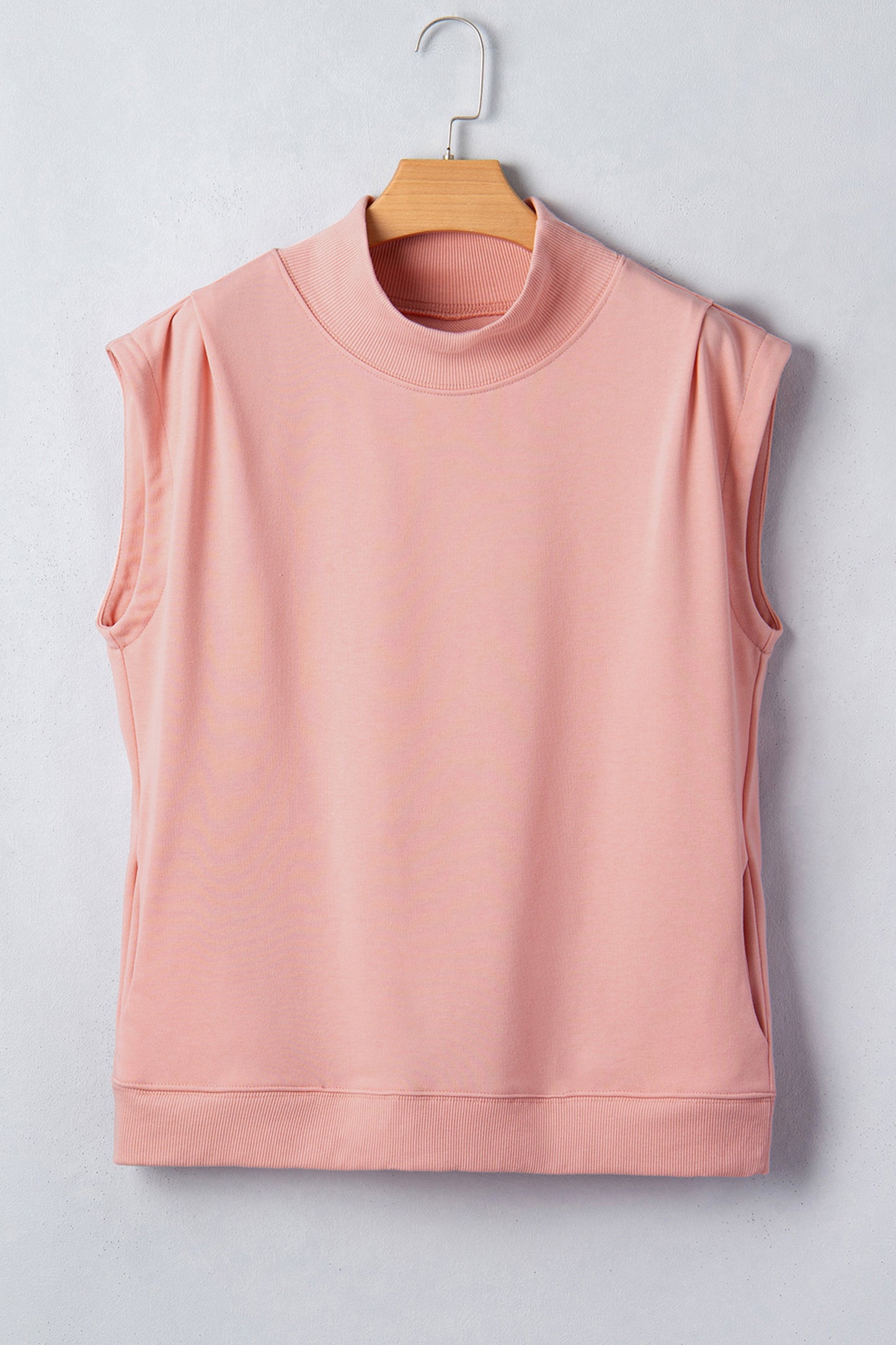 High Neck Cap Sleeve Loose Casual Top