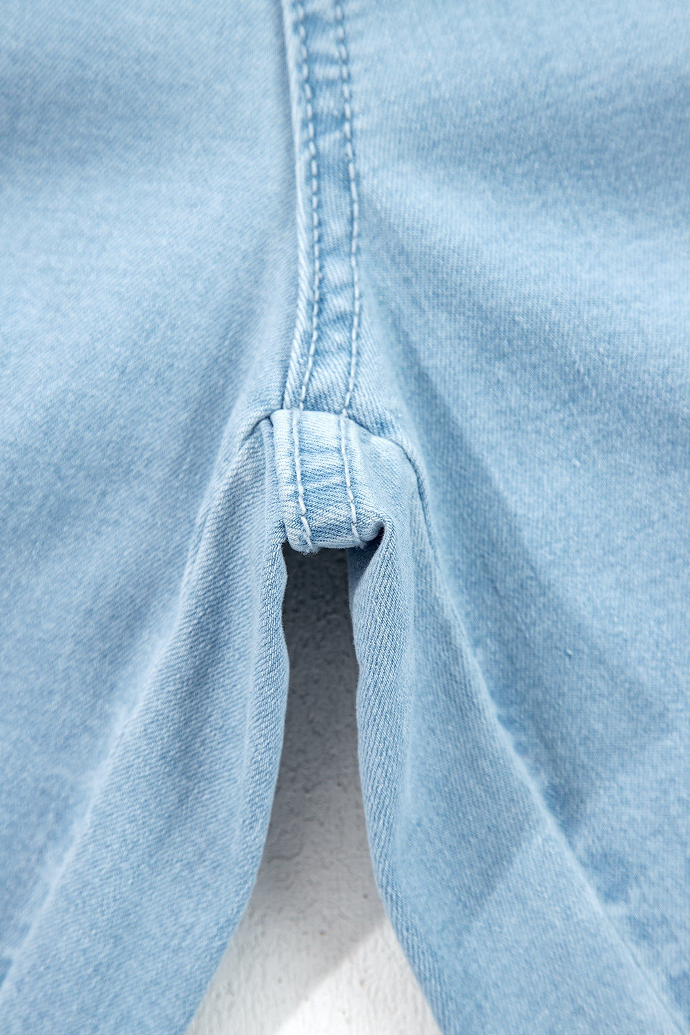 Sail Blue Plus Size Elastic Waist Ruffle Hem Jeans