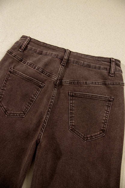 Black Studded Detail Straight Leg Casual Loose Jeans