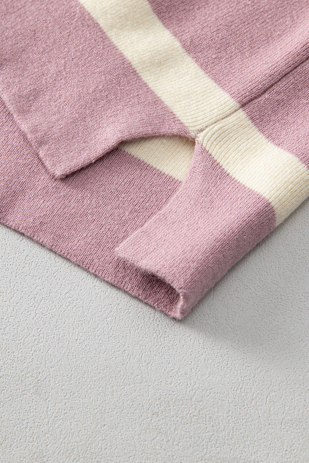 Neutral Colorblock Knit Sweater – Oversized Fit Pullover