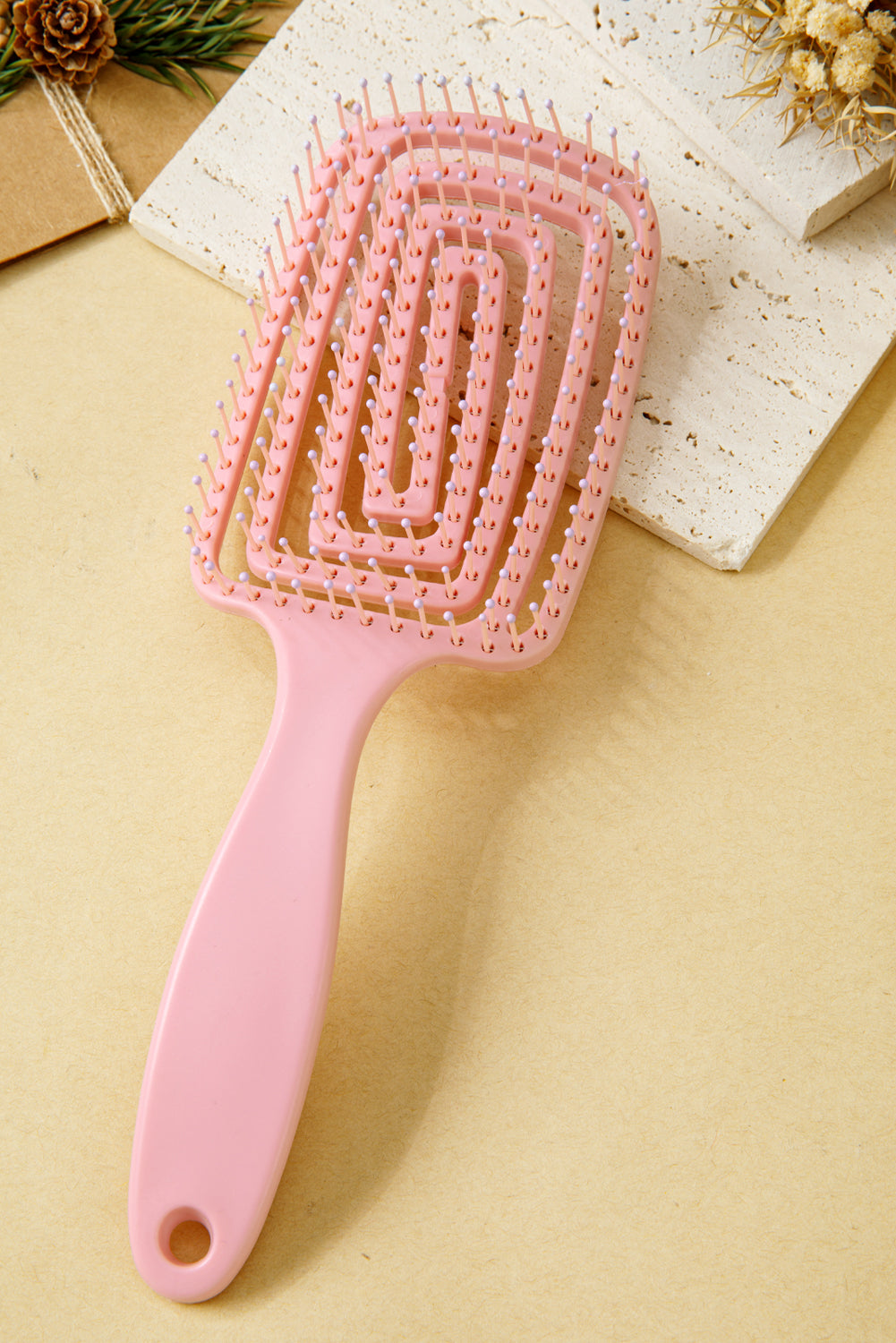 Pink Paddle Hair Brush Volume Detangling Scalp Massage