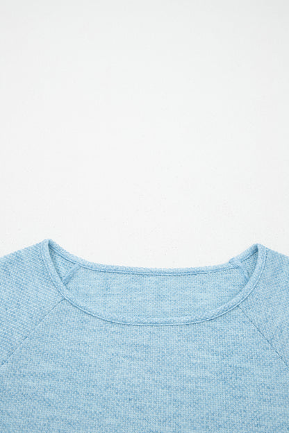 Moonlight Textured Raglan Sleeve Knit Top