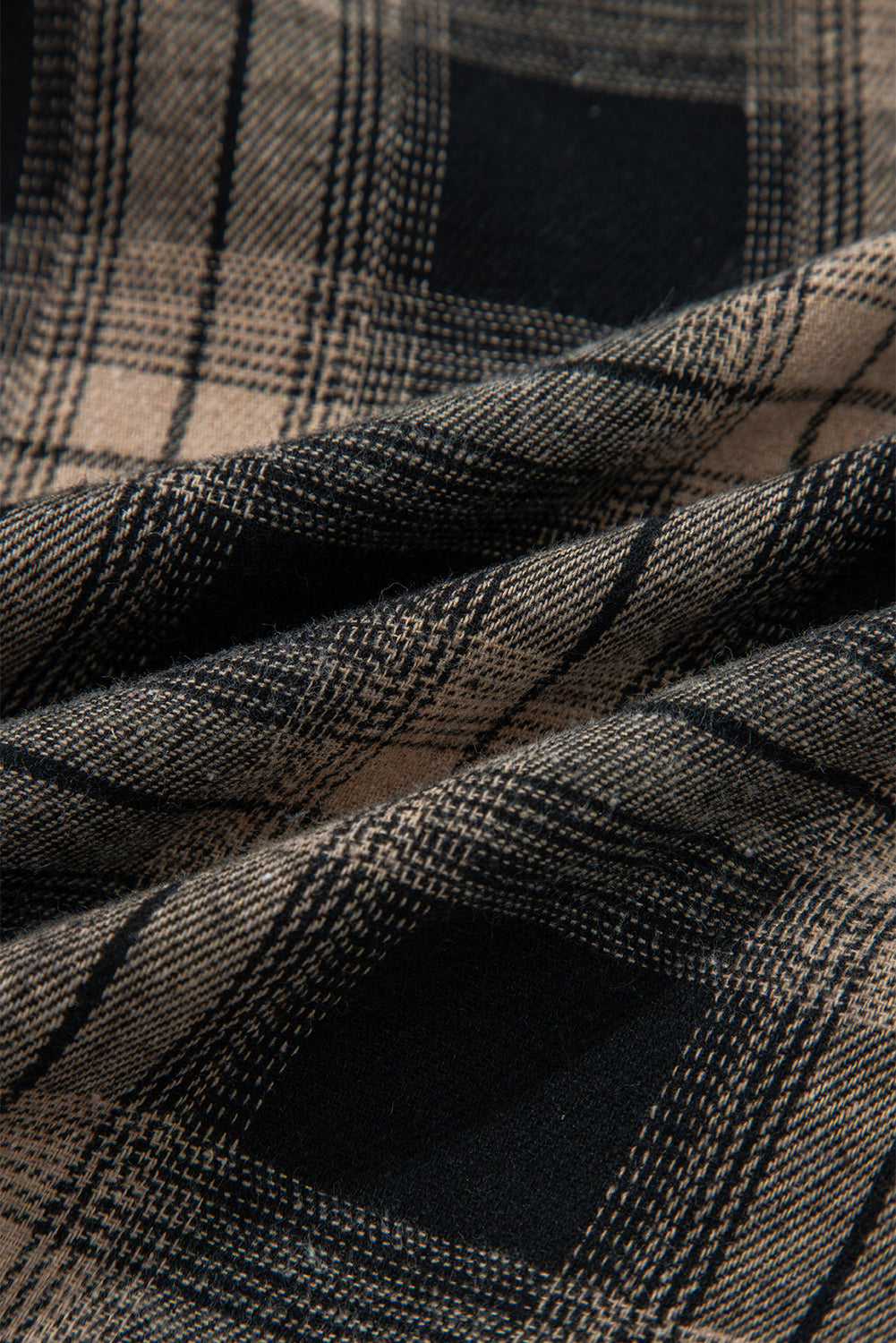 Retro Plaid Brushed Shacket with Double Flap Pockets