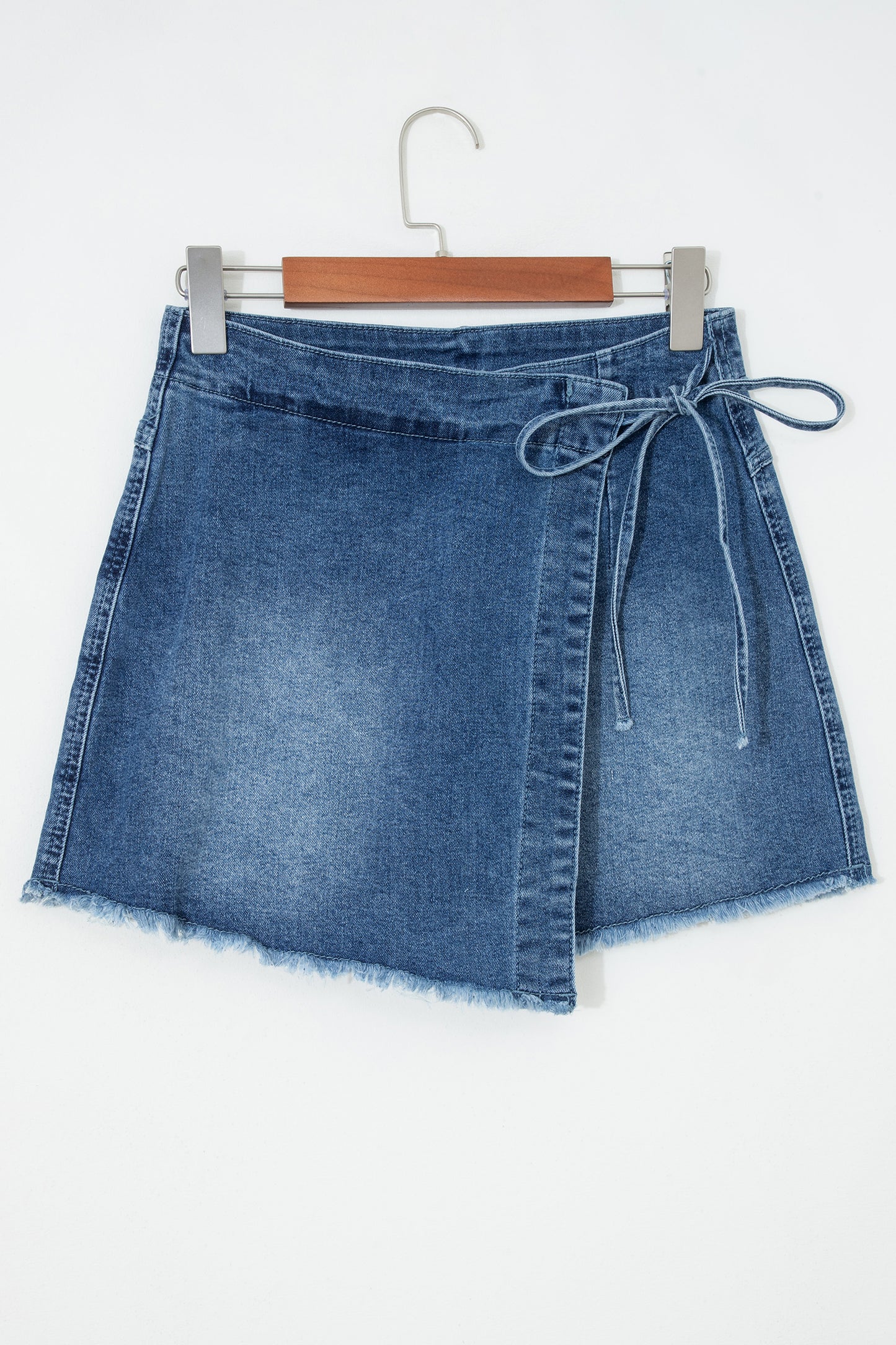Denim Wrap Mini Skirt Women Tie Waist Casual Summer