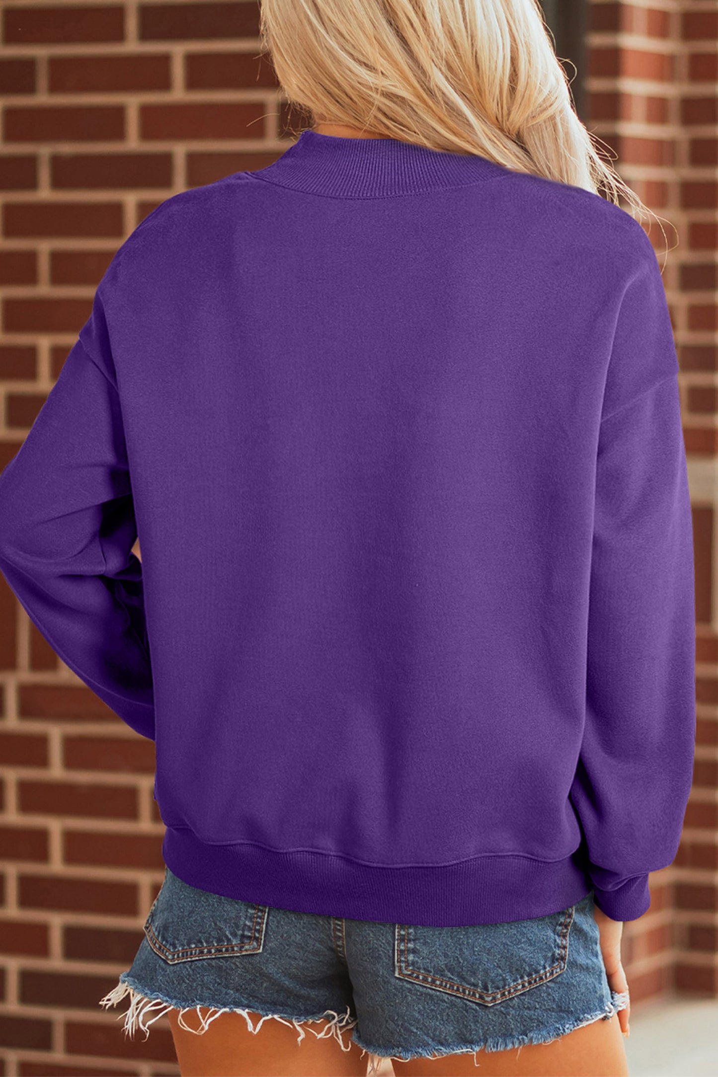 Halloween Ghost Graphic Mock Neck Sweatshirt
