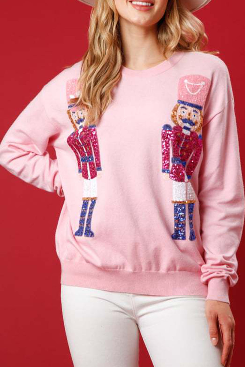 Nutcracker Graphic Christmas Holiday Crewneck Sweatshirt