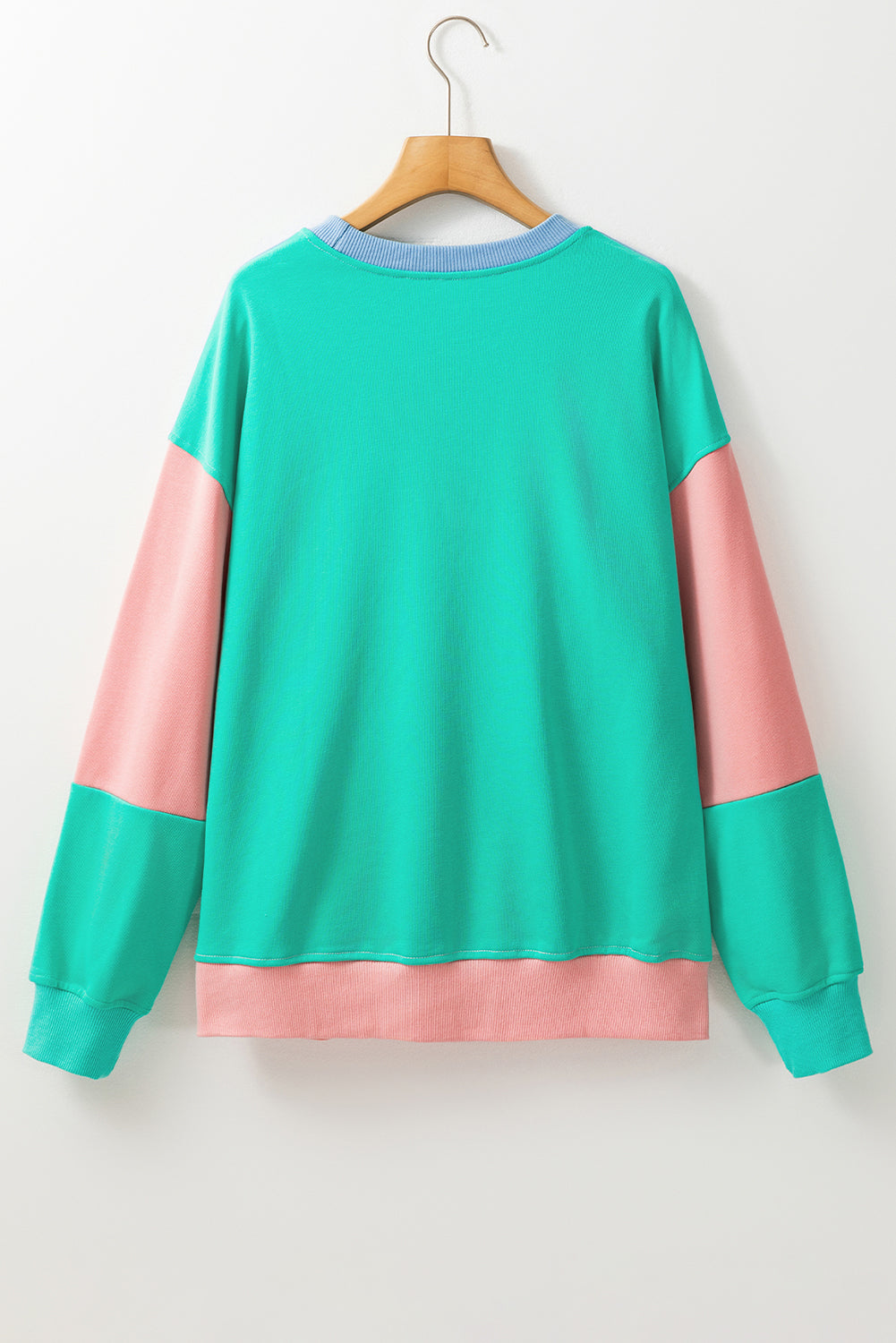 Mauve Colorblock Drop Shoulder Oversized Sweatshirt