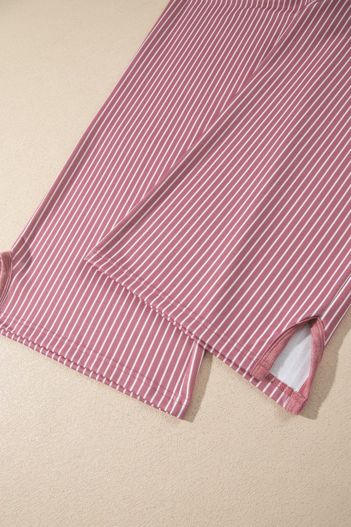 Women’s Stripe 2 Piece Lounge Set Long Sleeve Top Wide Leg Pants