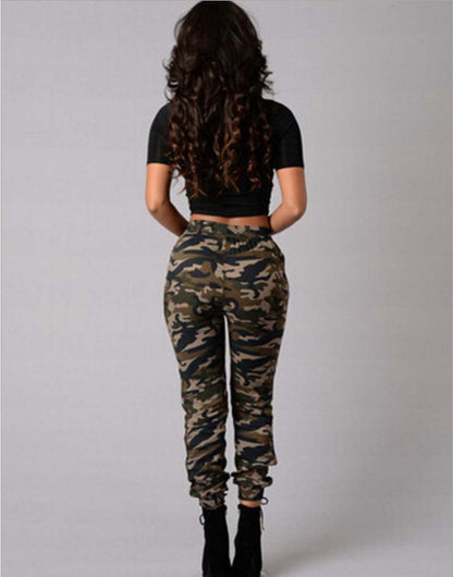 Women's Camo Joggers Drawstring Tapered Casual Pants