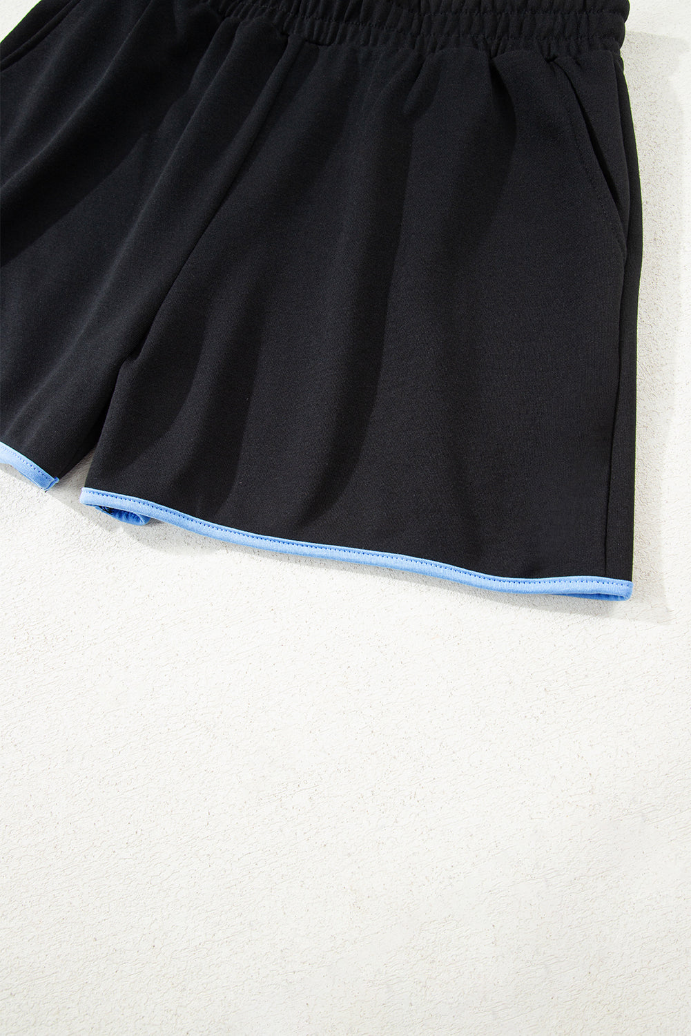 Color Block Patchwork Pullover and Shorts 2pcs Set