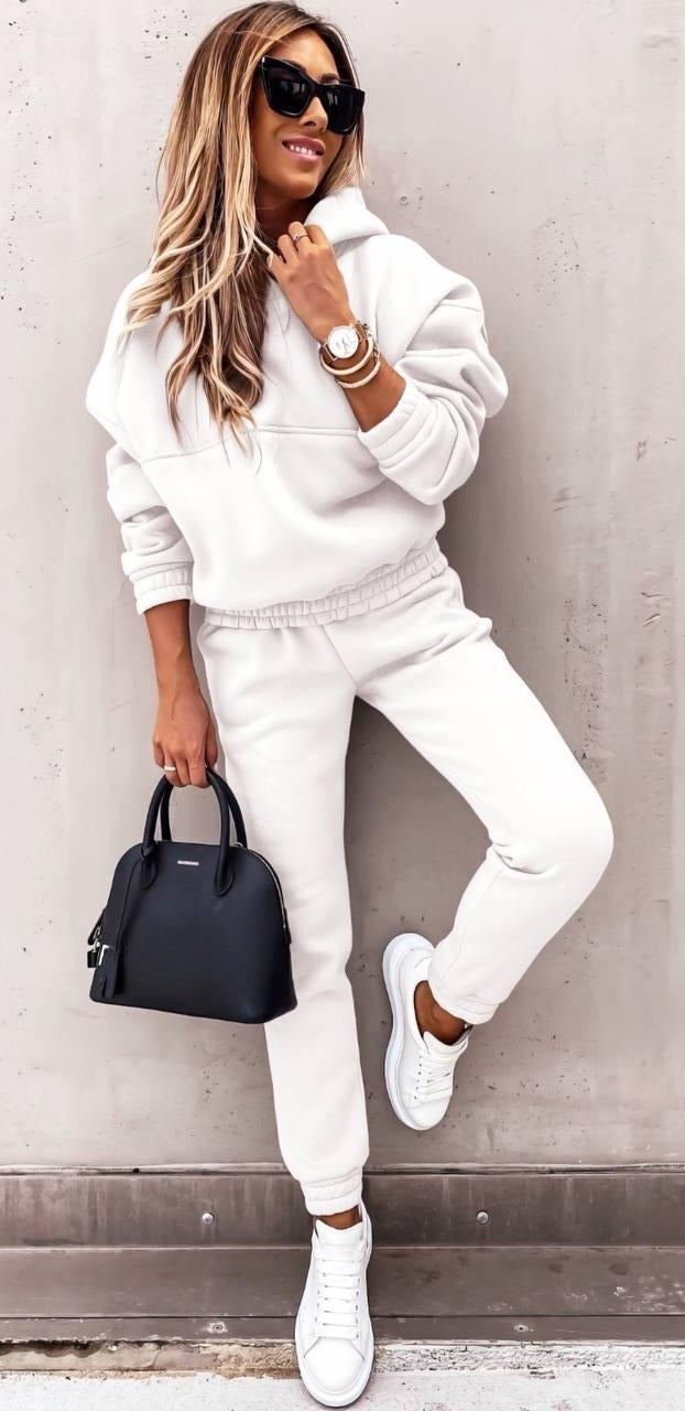 Womens Fleece Hoodie Jogger Two Piece Set