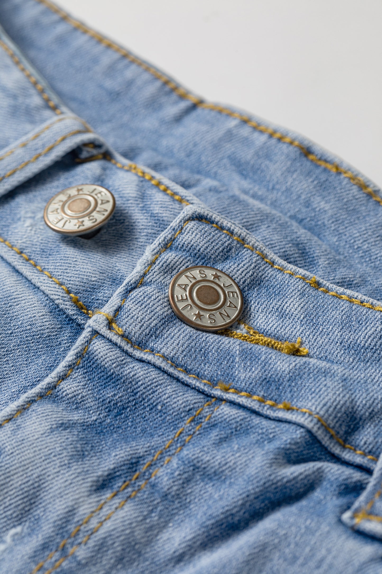 Sail Blue High-Waist Distressed Raw Hem Denim Shorts