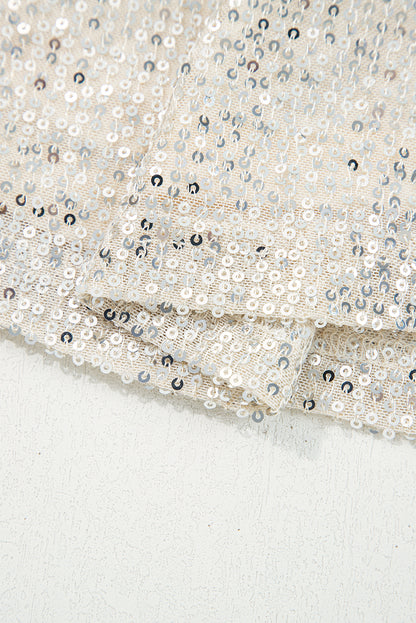 Sparkly Sequin Hooded Long Sleeve Party Top