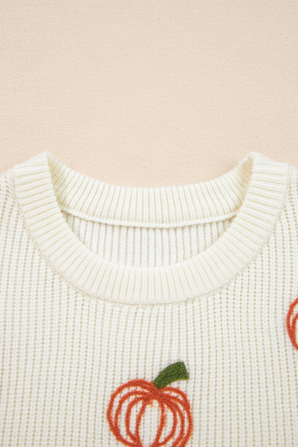 Pumpkin Embroidered Thanksgiving Halloween Holiday Sweater