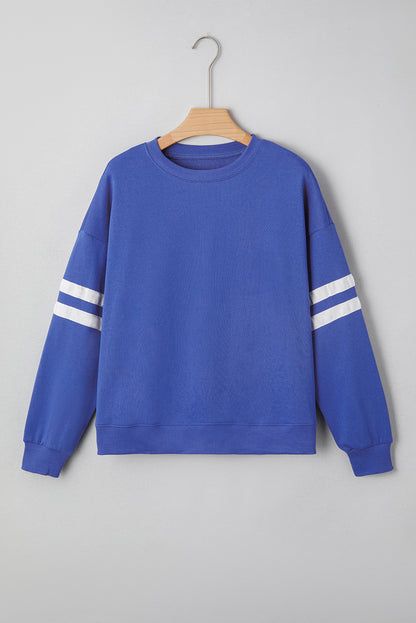 Varsity Stripe Drop Shoulder Oversized Women’s Sweatshirt