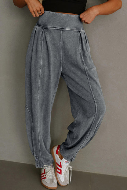 Mineral Wash High Waist Relaxed Fit Jogger Pants