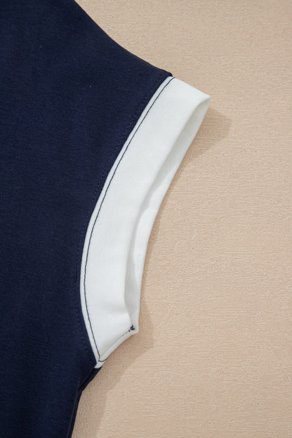 Americana Colorblock Zip Collar Flag Day Dress Independence