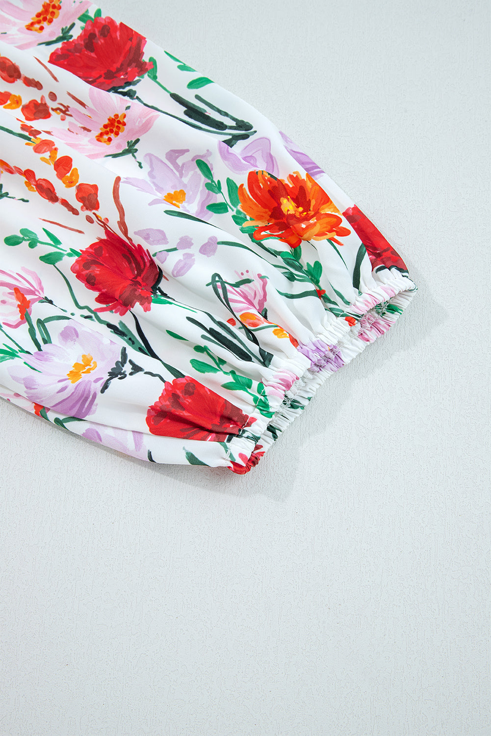 Easter Floral Ricrac Trim Puff Sleeve Mini Dress