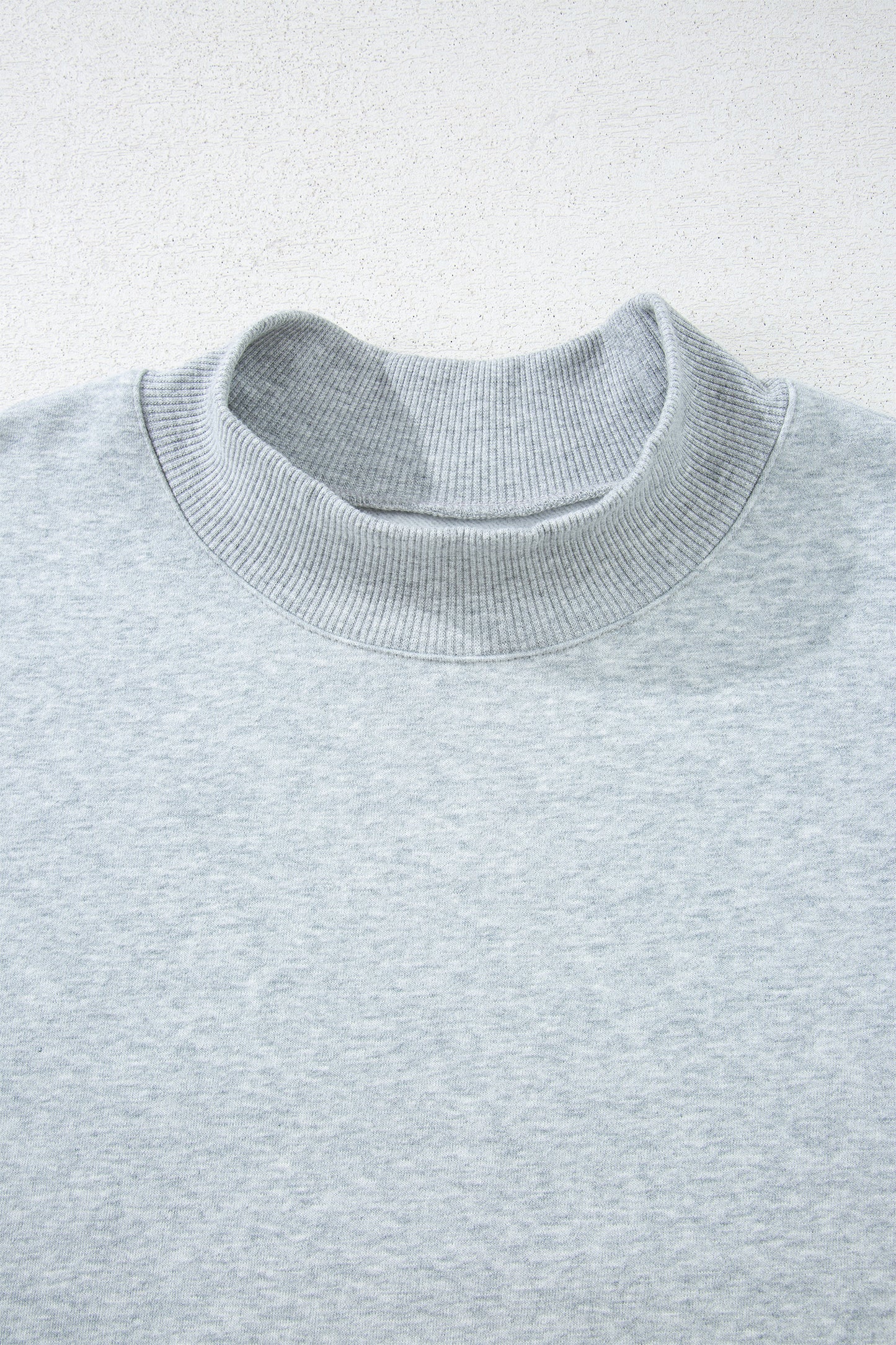 Oversized Mock Neck Sweatshirt Drop Shoulder Pullover
