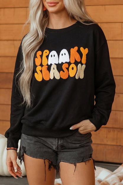 Chenille Spooky Season Halloween Crewneck Sweatshirt